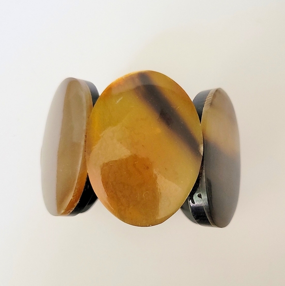 SALE! NEW! Natural Genuine Buffalo Horn Bracelet-Stretch-One Size Fits Most - Picture 2 of 15
